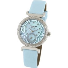 Stuhrling Original Women's 'Soiree' Diamond Blue Strap Watch