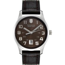 Swiss Army Men's Alliance Brown Dial Brown Leather