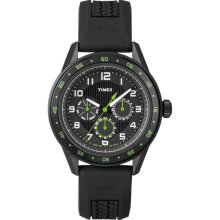Timex Men's Ameritus Multifunction Black Dial Watch, Black Strap
