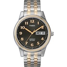 Timex Men's' Black Dial with Day/Date, Two-Tone Expansion Band Men's