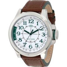 Tommy Hilfiger Brown Strap Sports Watch - Ivories - Os