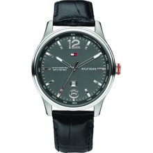 Tommy Hilfiger Leather Grey Dial Men's Watch