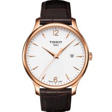 Tradition Quartz Watch - Rose GoldPVD With Brown Leather Strap