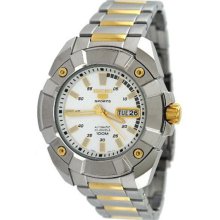 Two Tone Seiko 5 Sports Automatic Silver Tone