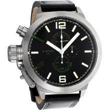 U-Boat Nero Black Dial Leather Strap Mens Watch 960