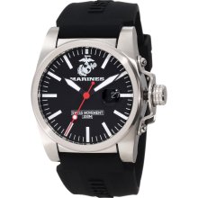 U.S. Marine Corps WA114 Men's Armor Black Dial Black Silicone Strap Sw