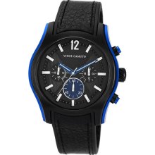 Vince Camuto Aluminum Accent Chronograph Watch, 44mm Black/ Blue