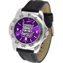 Weber State University Men's Leather Band Sports Watch