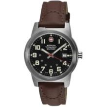 Wenger 72917 Classic Field Blk Dial - Brn Leath Strap