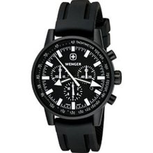 WengerÂ® Men's Commando Wper Chrono Black/white Dial Black Strapenticing