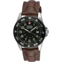 Wenger Sport VII Watch with Black Dial and Brown Strap - 72935