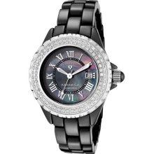 WISS LEGEND Women's Karamica White Diamond (0.797 ctw) Black Mother Of