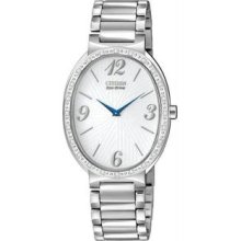 Women's Allura Eco-Drive Oval Stainless Steel Case and Bracelet