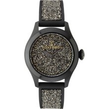 Women's Black Toywatch Glitter Swarovski Crystal Watch GL02BK