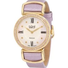 Women's BUR065PU Swiss Quartz Diamond Strap