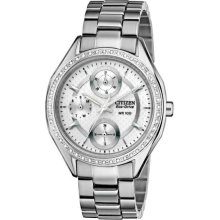 Women's Drive Stainless Steel Case and Bracelet Silver Dial Swarovski