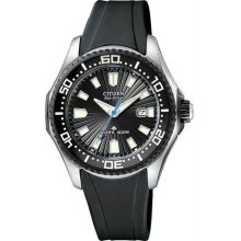 Women's Eco-Drive Promaster Diver 300 Meters Black Rubber Strap Black Dial