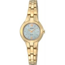 Women's Gold Tone Dress White Dial Solar