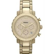 Women's Gold Tone Stainless Steel Quartz Gold Dial