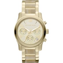 Women's Michael Kors Mid-Size Horn Acetate and Golden Stainless Steel