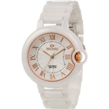 Women's PX13192 Fleur Silver Dial White Ceramic Band