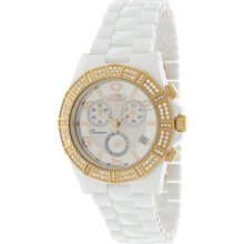 Women's SP12044 Luxe Elite Mother-Of-Pearl Dial with White Ceramic