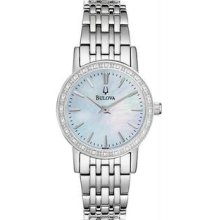 Women's Stainless Steel Case and Bracelet Thin Series Diamonds Mother