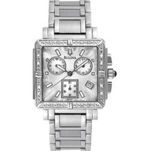 Women's Stainless Steel Diamond Chronograph Silver