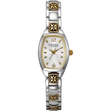 Womens Two-Tone Caravelle Dress Watch by Bulova - Silver/White Dial 45L010
