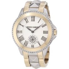 Women's VC/5049SVTT Two-Tone Round Swarovski Crystal Accented