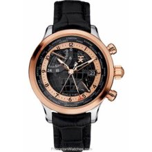 World Time Airport Lounge by TX Two-Tone Black Dial Black T3C472