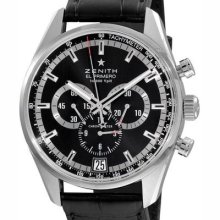 Zenith Men's 'el Primero' Black Face Chronograph Watch