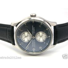 058 Parnis 43mm Steel Auto Power Reserve Watch Blue