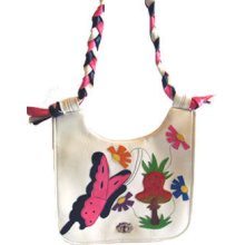 1960s Kitschy Vintage Mushroom Butterfly Handbag