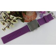 1pcs Violet Silicone Digital Led Rectangle Watch Bracelett 21884