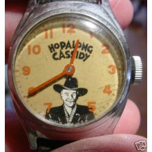 2 1955 U.s.time Hopalong Cassidy Watch With Original Strapservicedkeeps Time