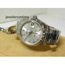 2011 Rolex Midsize Unisex 31mm Datejust 18k Wg Bezel 178274