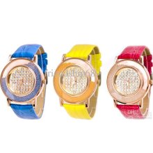 2011new Selling Korean Fashion Ladies Watches Lady Genuine Strap Cry