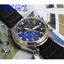 2012 Blue Dial Automatic Mechanical Leather Mens Watch Date Freeship