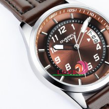 2012 Eyki Fashion Leather Band Black/brown Dial Casual Style Smart Cool Watches