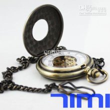 2012 Hotsale Bronze Rome Mechanical Skeleton Pocket Watch For Mens C