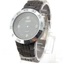 2012 Men 's Fashion Luxury Black Top Quality Stainless Steel Mechanical Watch