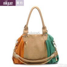 2012 Women's Handbag Casual All-match Color Block Patchwork Multicol