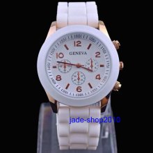 2013 Hot Popular Fashion Silicone Crystal Quartz Wrist Watch Girl And Women