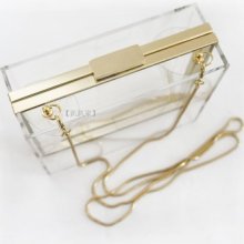 2013 Instyle Perspex Transparent Clear Acrylic Bridal Prom Clutch Purse Bag