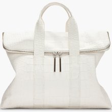 3.1 Phillip Lim White Croc Embossed 31 Hour Bag