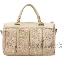 3 Colors Fashion Lace Retro Handbag Shoulder Bag Pu Leather