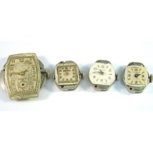 4u2fix Vintage Lot Of 4 Benrus Wristwatch Movements At12 Two Bm401 & Af11