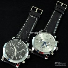 5pcs Mechanical Watch Luxury Style For Men Man Wrist Watch Leather B