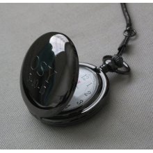 7pcs Personalized Engraved Customized Polish Black Electroplated Stainless Steel Pocket Watch Wedding Groomsman Gifts